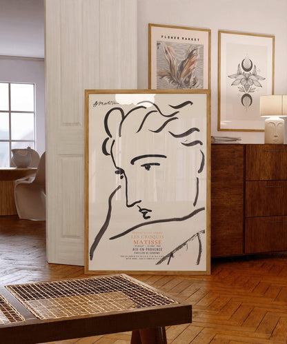 Henri Matisse - Profil de femme | Dessin d'art célèbre (disponible encadré à la main ou non encadré)