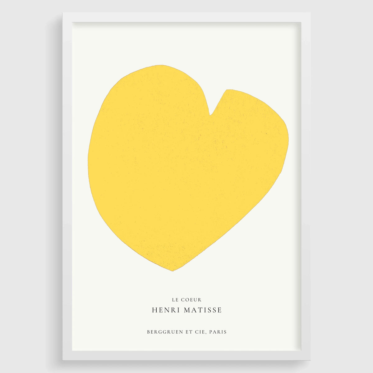 Henri Matisse - Le Cœur | Œuvre d'art célèbre en jaune citron (disponible encadrée à la main ou non encadrée)