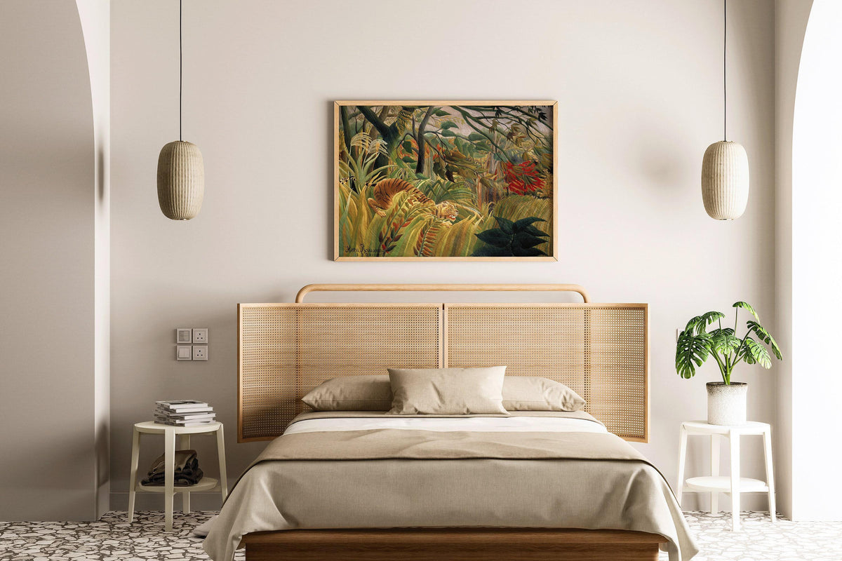 Henri Rousseau - Tigre dans une jungle tropicale | Art célèbre (disponible encadré à la main ou sans cadre)