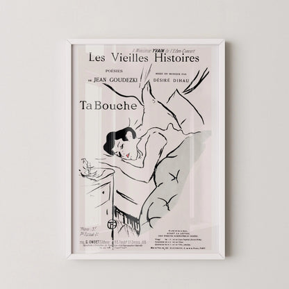 Henri Toulouse Lautrec - Ta Bouche | Famous Sketch Neutral Art Poster (available handframed or unframed)