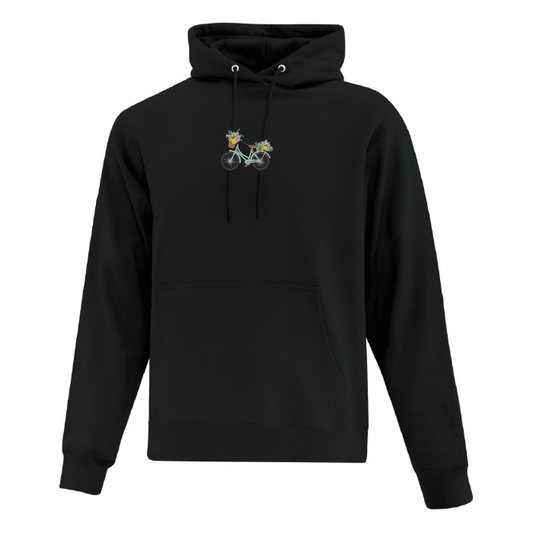Sweat à capuche floral brodé vélo