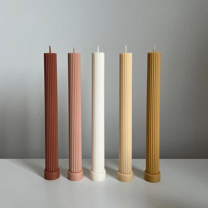 Bougie conique en cire de soja côtelée : Décoration d'événement non parfumée