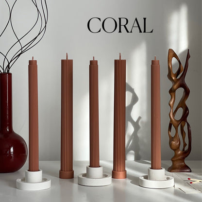 Bougie conique en cire de soja côtelée : Décoration d'événement non parfumée