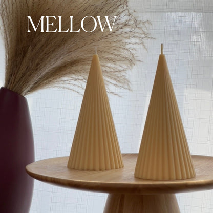 Ribbed Cone Soy Wax Candle: Minimalist Home Decor