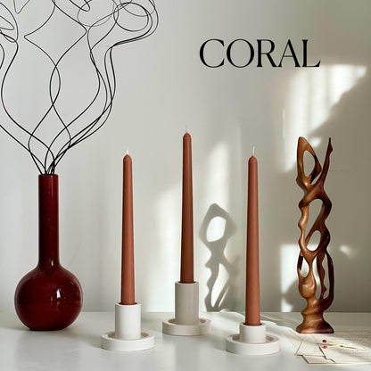 Handmade Narrow Taper Candle: Pastel Soy Wax Dinner Candle