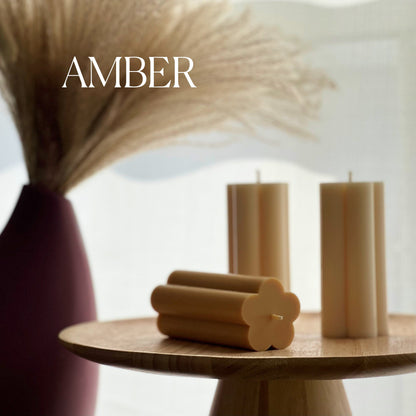 Bougie de soja Pilier Fleur : Décoration d'intérieur minimaliste, Bougie végane non parfumée