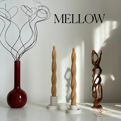 Tall Twisted Soy Wax Taper Candle: Handmade Dinner Decor