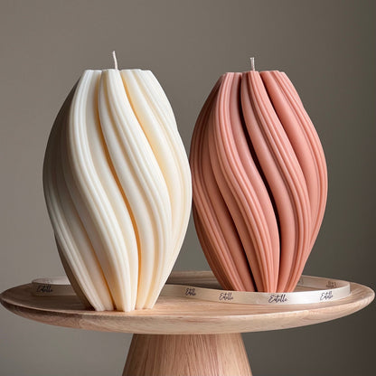 Grande bougie en cire de soja spirale | Décoration d'intérieur moderne