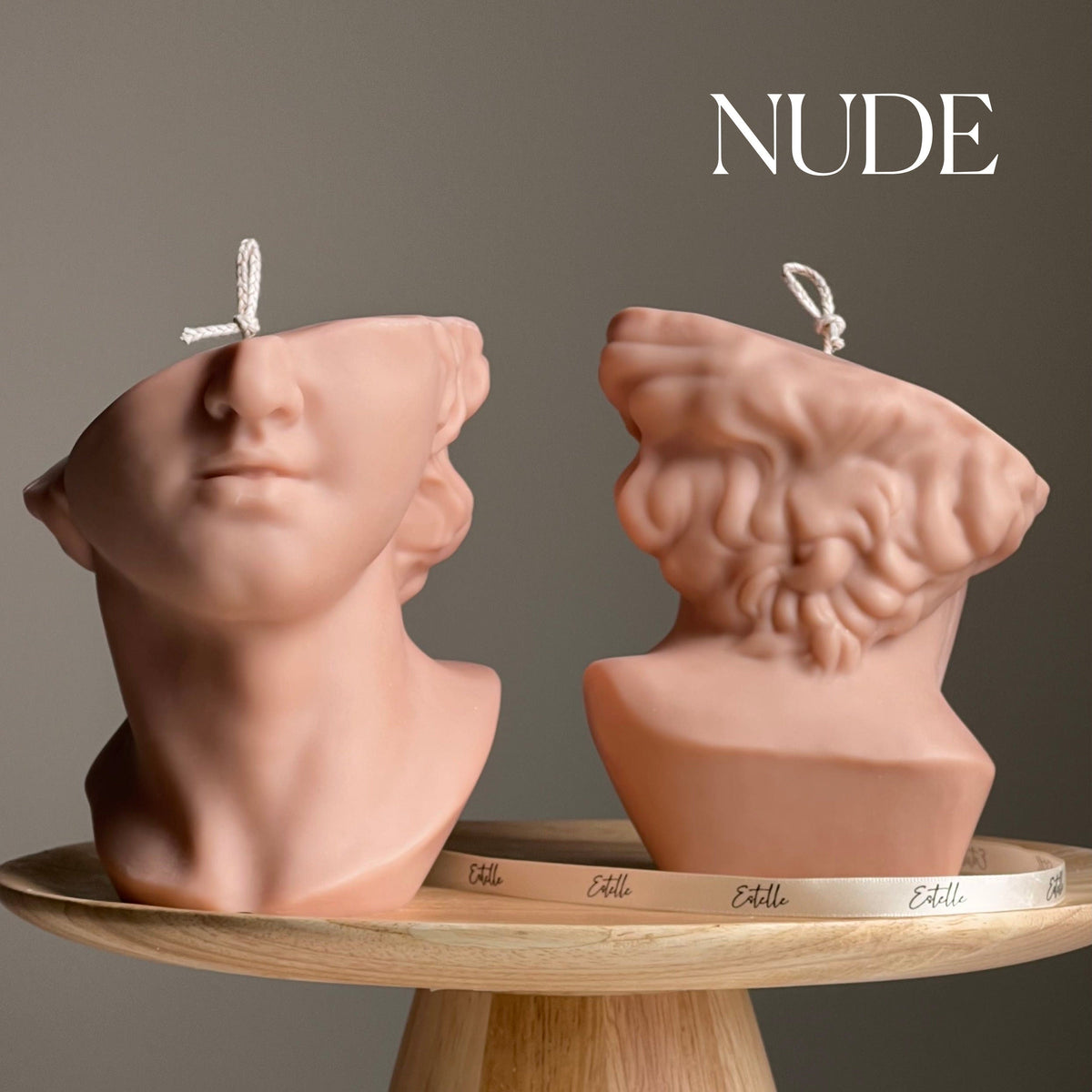 Bougie en cire de soja David's Face : Bougie buste de statue grecque