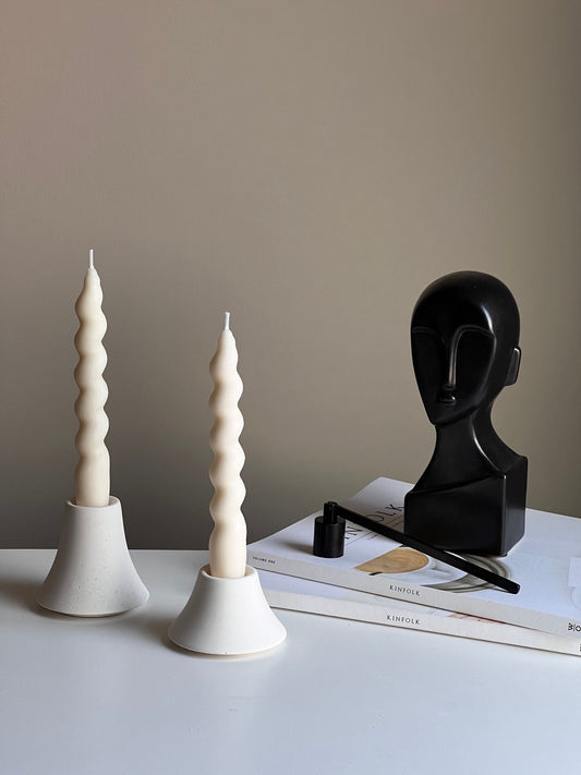 Bougeoir rond en jésonite : Décoration de table minimaliste
