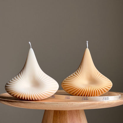 Handmade Ribbed Pyramid Soy Candle | Unique Home Decor