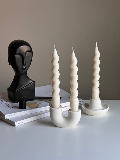Bougeoir rond en jésonite : Décoration de table minimaliste