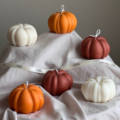 Handmade Autumn Pumpkin Soy Wax Candle: Halloween Decor