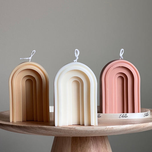 Bougie Arche en Soja : Bougie Pilier Sculpturale, Décoration d'Intérieur