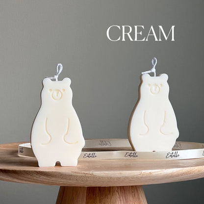 Bougie Ours en Peluche Faite Main en Cire de Soja : Cadeau Décoration Chambre d'Enfant