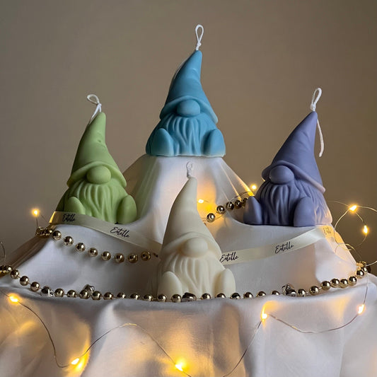 Hand Poured Soy Gnome Candle: Christmas Decor Gift