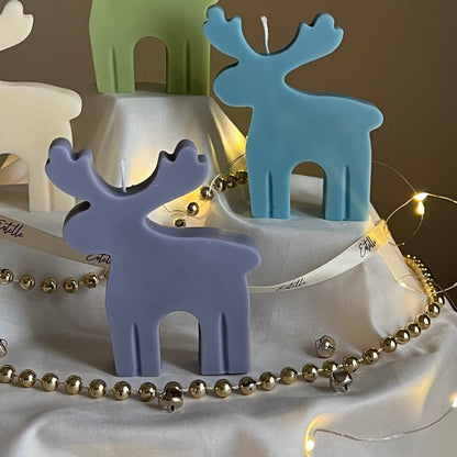 Bougie en Soja Rennes Faite Main : Cadeau Décoration de Noël