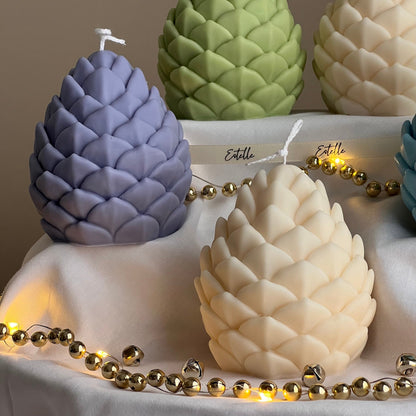 Handmade Pine Cone Soy Candle: Christmas Home Decor
