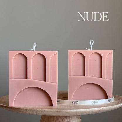 Bougie en cire de soja Trois Arches : Bougie décorative faite à la main sans parfum