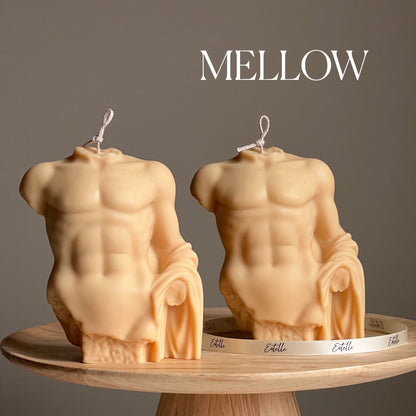 Apollo Soy Wax Candle | Male Torso Statue, Unscented Decor