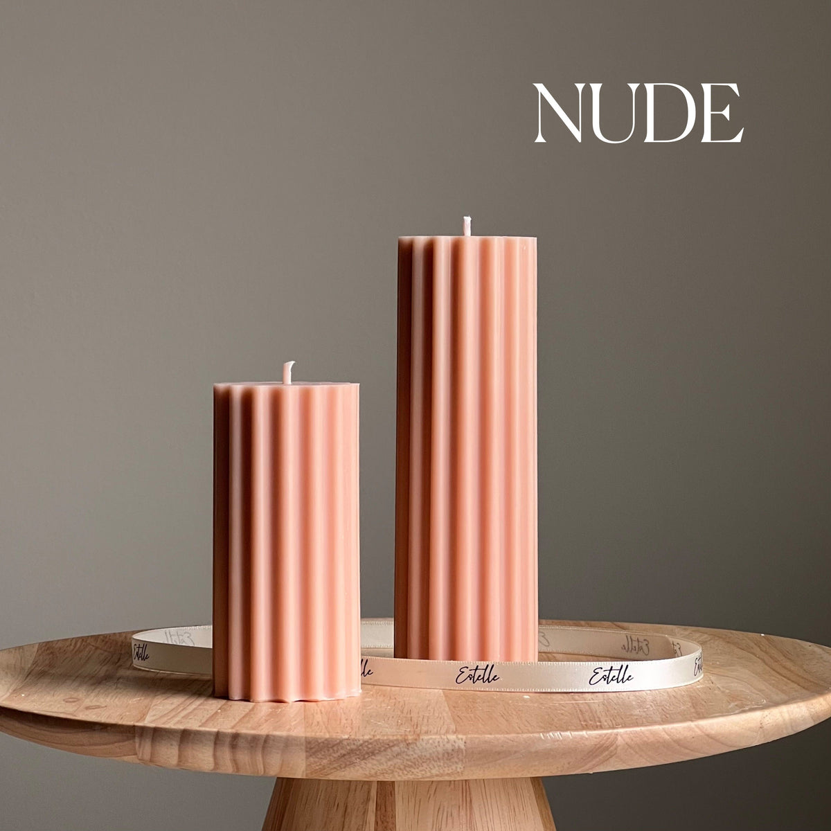 Bougie pilier en cire de soja côtelée | Bougie décorative faite à la main