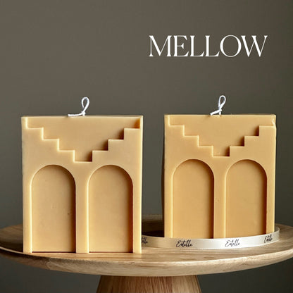 Two Arch Soy Wax Candle: Handmade Decorative Unscented Candle