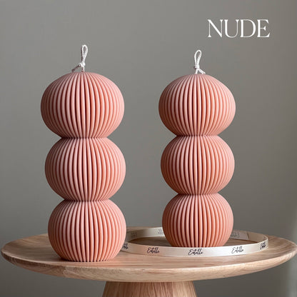 Bougie en cire de soja côtelée faite à la main | Décoration intérieure