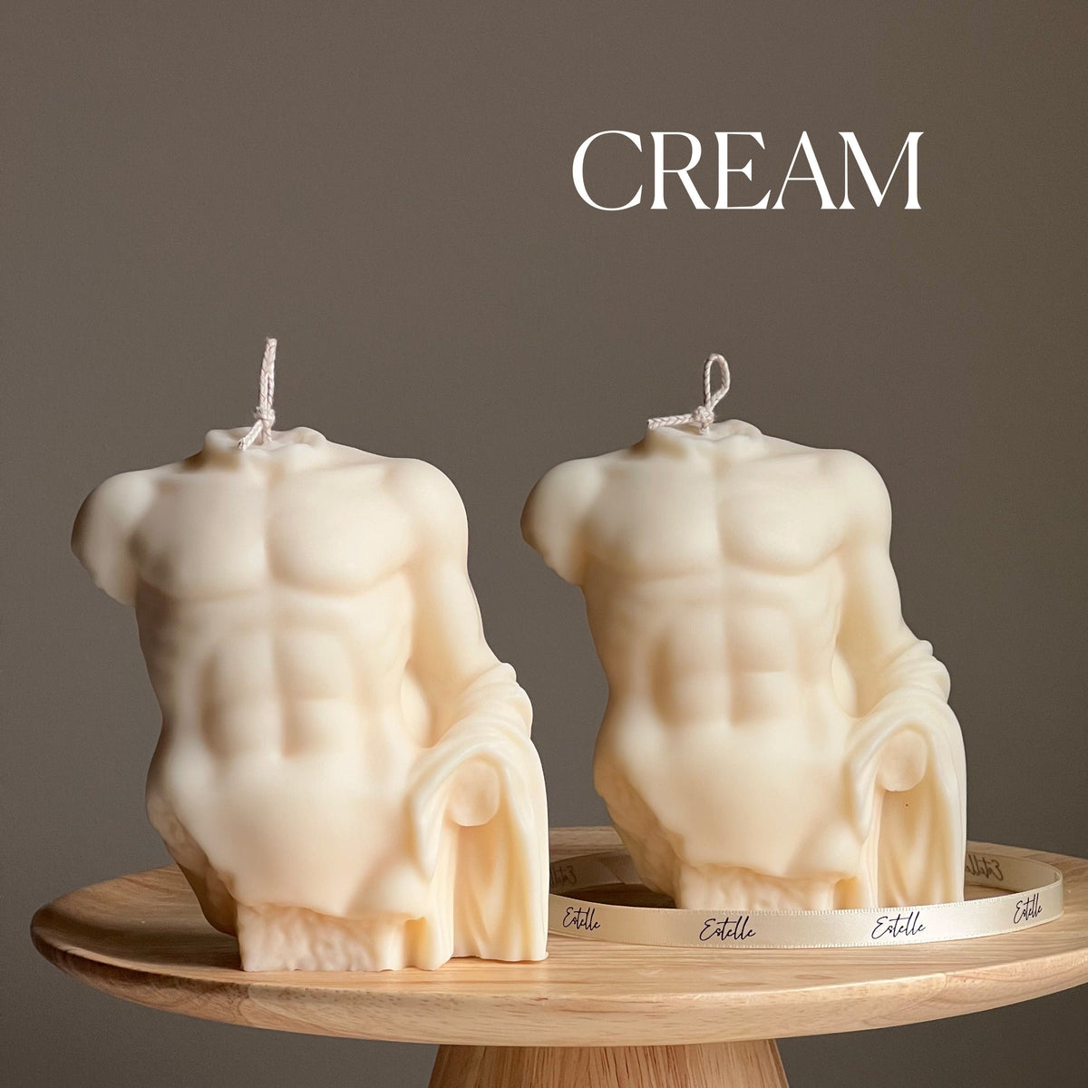 Apollo Soy Wax Candle | Male Torso Statue, Unscented Decor