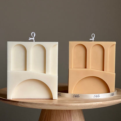 Bougie en cire de soja Trois Arches : Bougie décorative faite à la main sans parfum