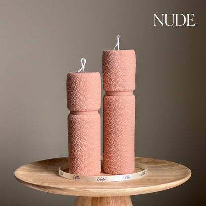 Roman Fluffy Soy Wax Pillar Candle Set: Tall Decorative Candles