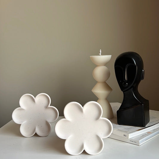 Flower Trinket Tray: Handmade Jesmonite Jewelry Dish, Scandi Decor