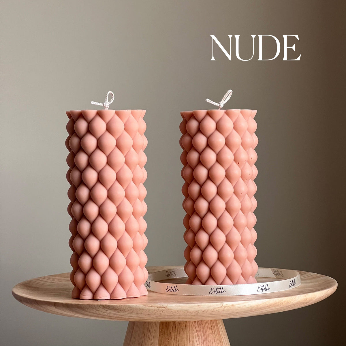 Tall Bubble Soy Pillar Candle | Minimalist Home Decor
