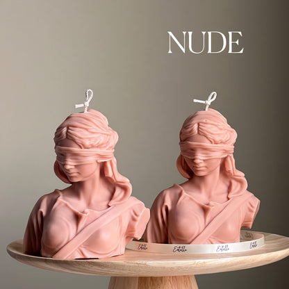 Blind Justice Soy Wax Candle: Woman Bust Statue Candle