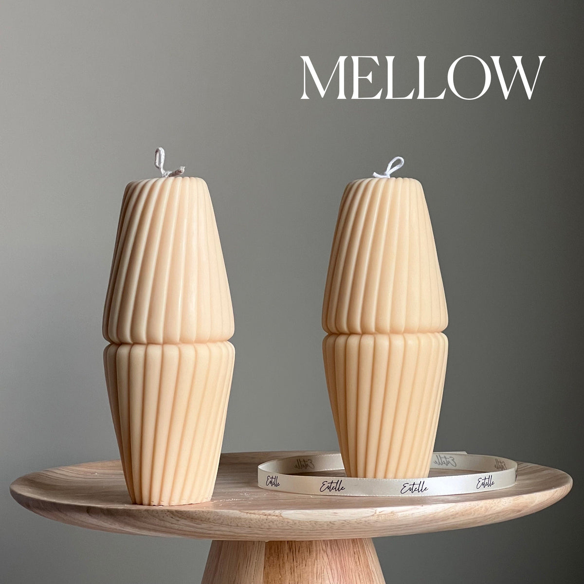 Geometric Soy Pillar Candle: Sculptural Home Decor