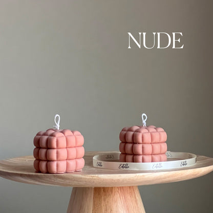 Bougie Cube : Bougie Pilier en Soja Faite à la Main, Décoration d'Intérieur