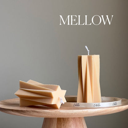 Ribbed Star Soy Pillar Candle: Minimalist Home Decor