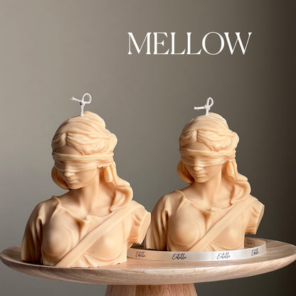 Blind Justice Soy Wax Candle: Woman Bust Statue Candle