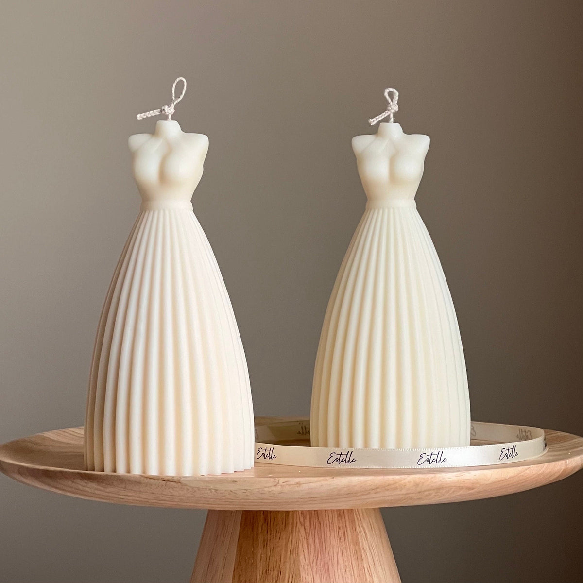 Wedding Dress Candle: Handmade Soy Wax Bridal Decor