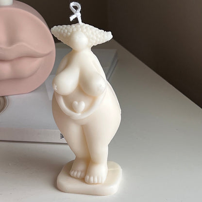 Curvy Body Soy Candle: Handmade Woman Torso Sculpture