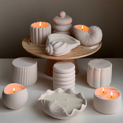 Conch Shell Soy Wax Candle | Jesmonite Vessel, Handmade