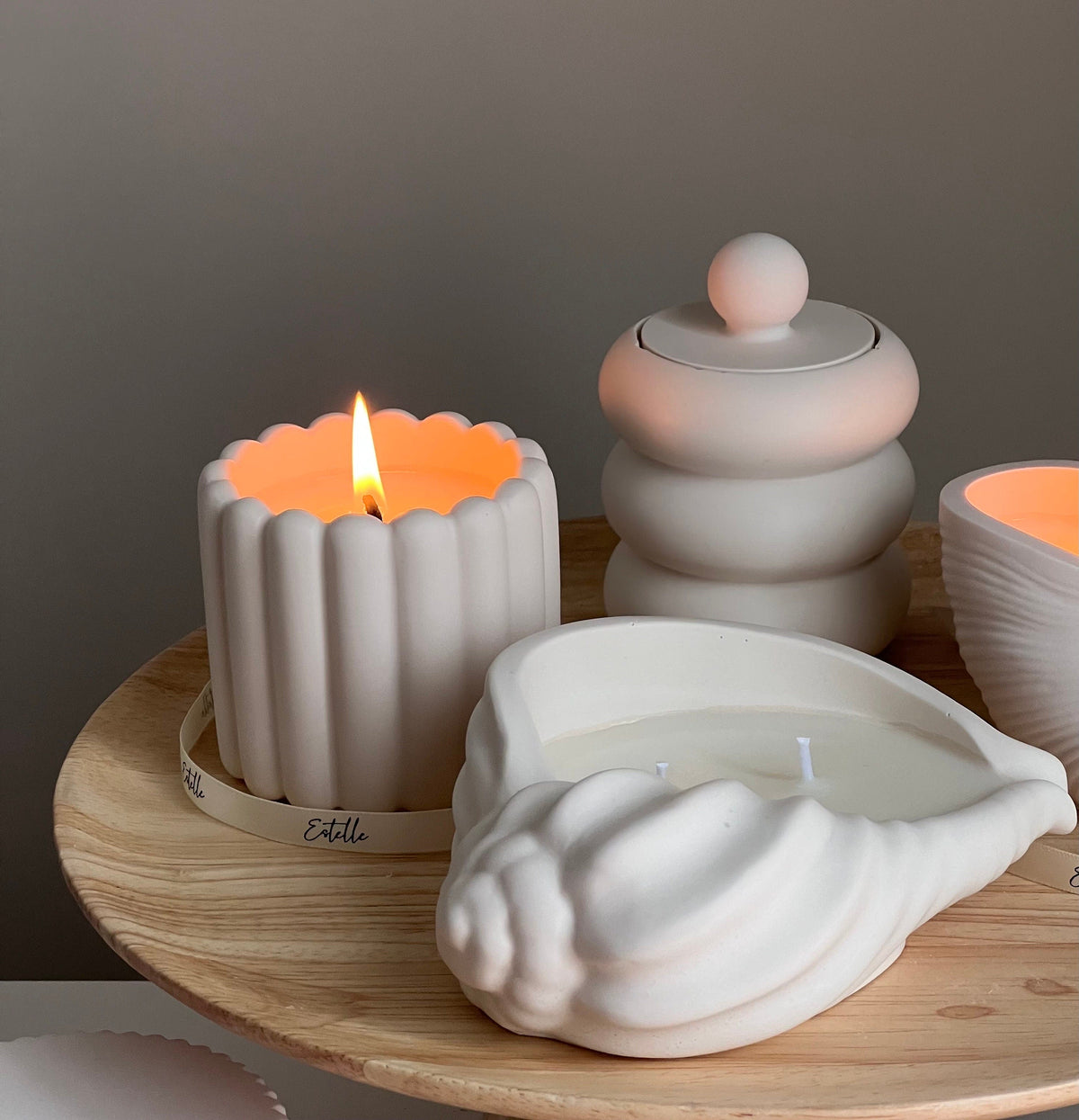 Conch Shell Soy Wax Candle | Jesmonite Vessel, Handmade