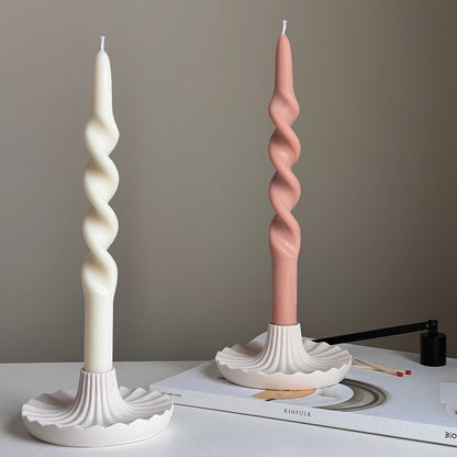 Bougeoir rond en Jesmonite : Décoration de table élégante