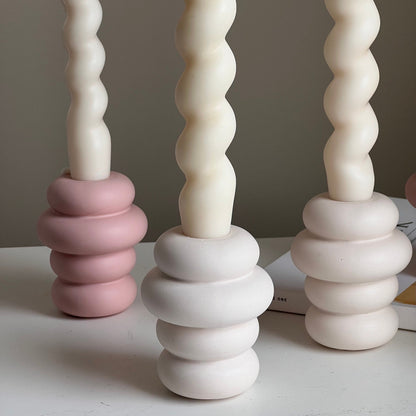 Bougeoir Donut en Jesmonite : Décoration de mariage minimaliste