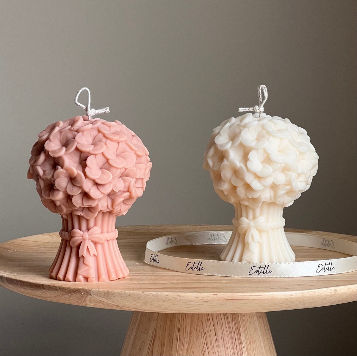 Flower Bouquet Candle | Sculptural Soy Wax Pillar Candle
