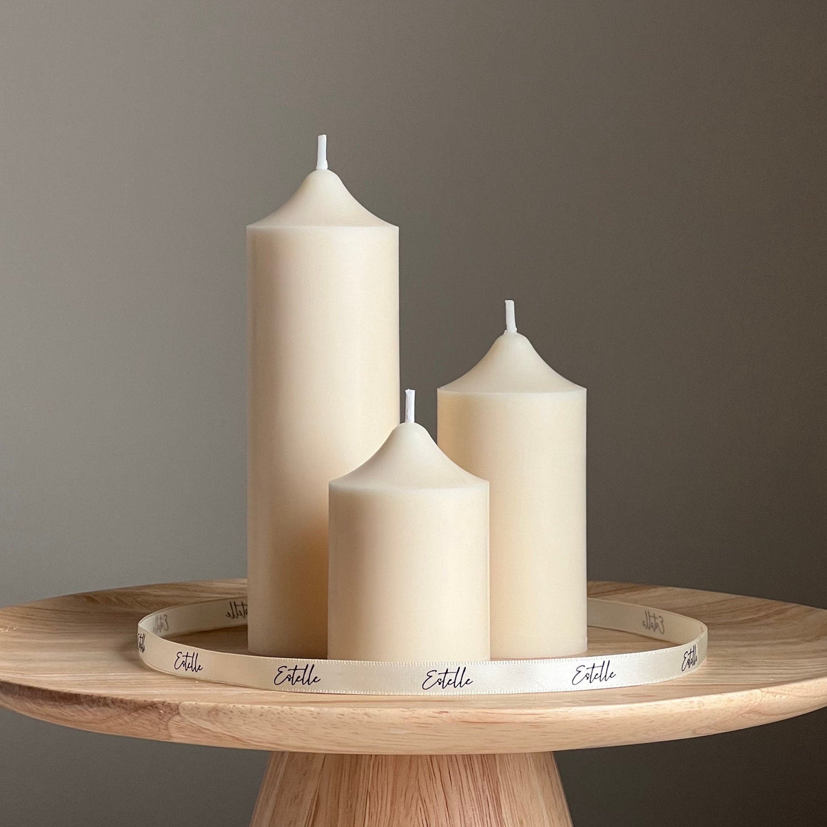 Handmade Soy Wax Pillar Candle: Unscented Decorative Candle