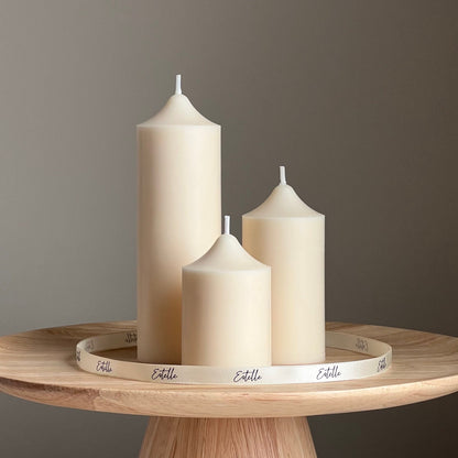 Handmade Soy Wax Pillar Candle: Unscented Decorative Candle