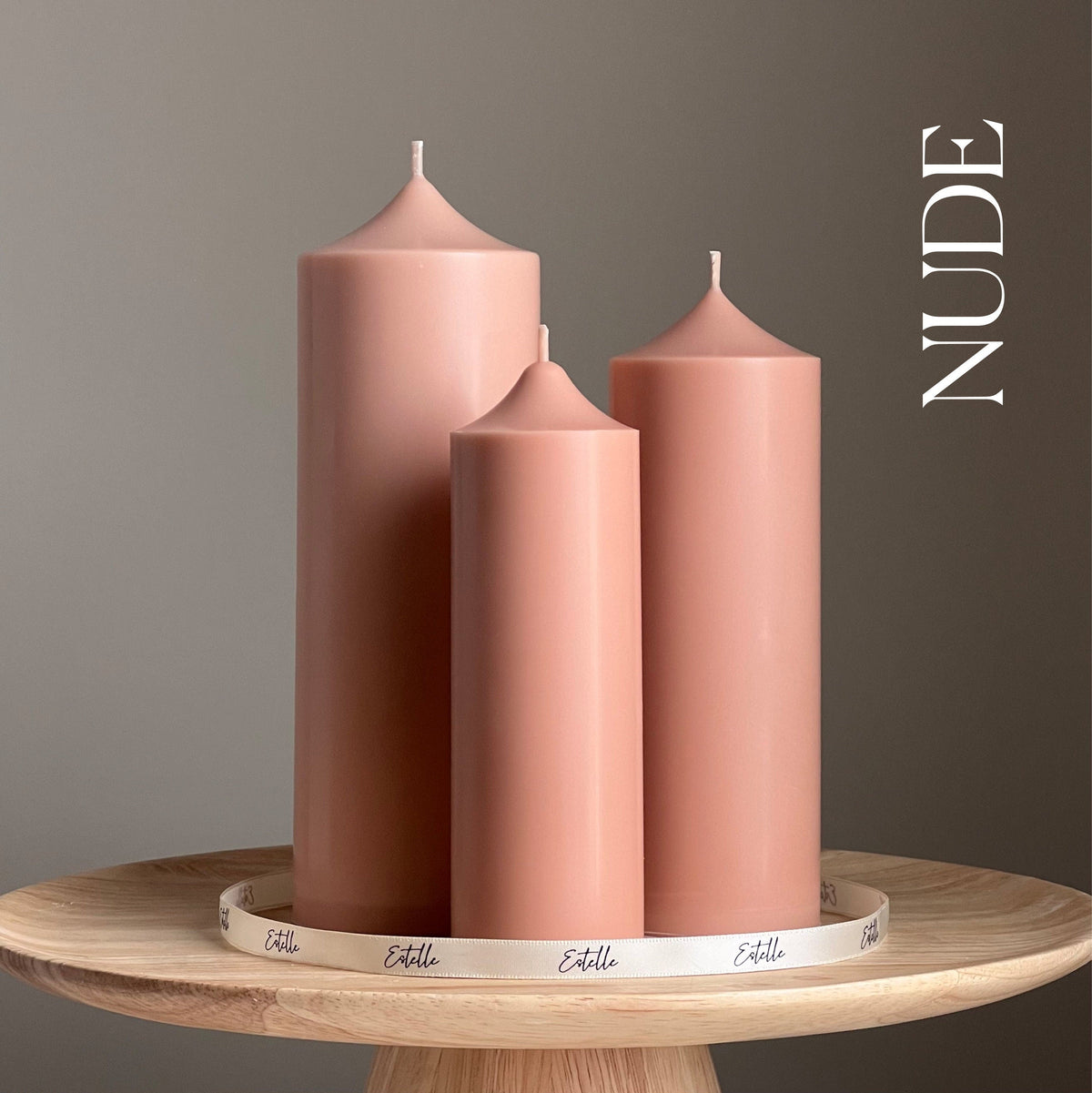 Handmade Soy Wax Pillar Candle: Unscented Decorative Candle