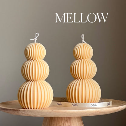 Ribbed Wavy Soy Pillar Candle | Sculptural Home Decor