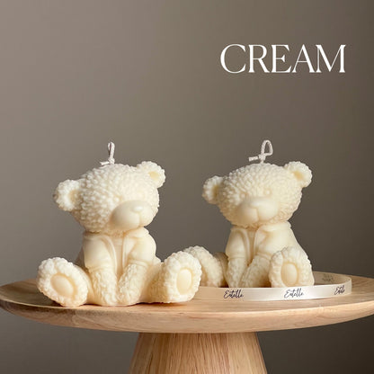 Handmade Teddy Bear Soy Wax Candle: Nursery Decor Gift