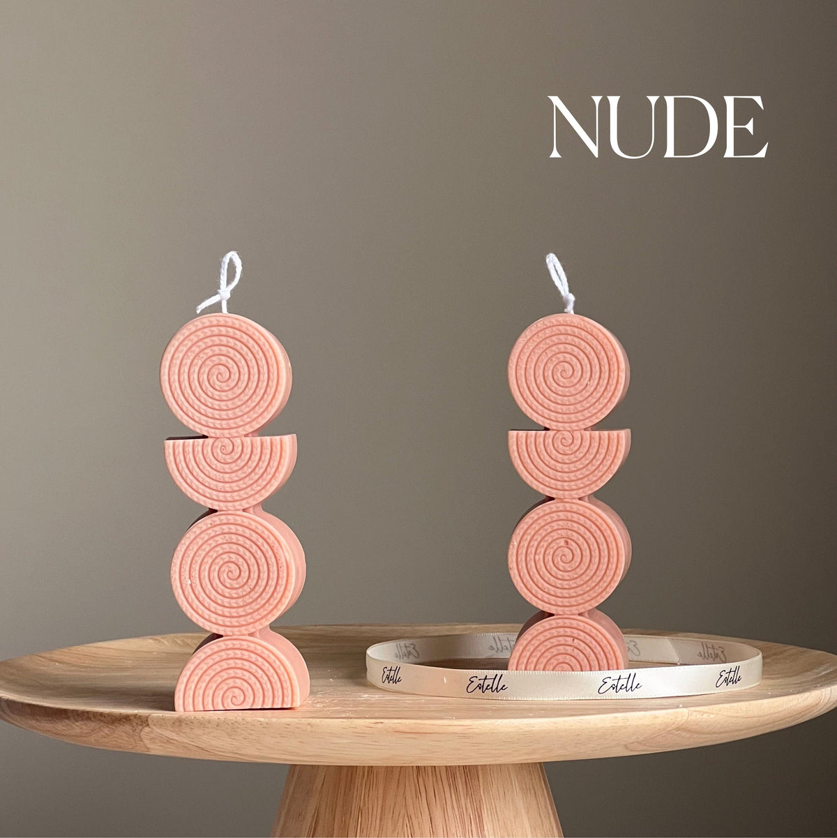 Sculptural Soy Pillar Candle: Minimalist Home Decor